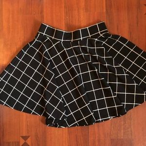 black and white checkered circle skirt